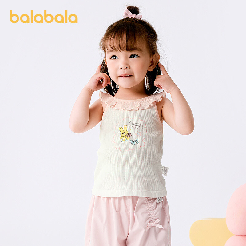 balabala Baby Vest Girl Summer Thin Outerwear Top 2025 New Sweet Delicate Fashionable Cute · v4