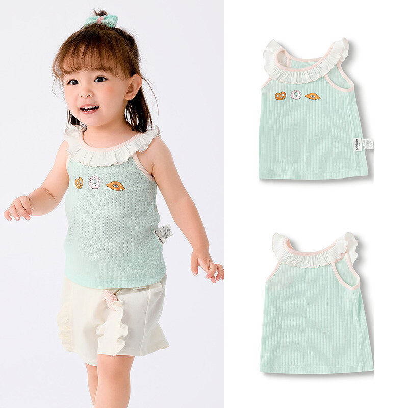 balabala Baby Vest Girl Summer Thin Outerwear Top 2025 New Sweet Delicate Fashionable Cute · v4