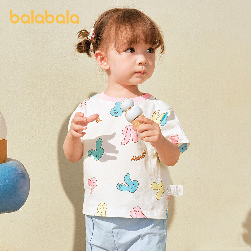 バラバラ ベビーTシャツ 半袖 肌に優しいトップス 男の子 女の子 2025年新作 夏 快適 かわいい