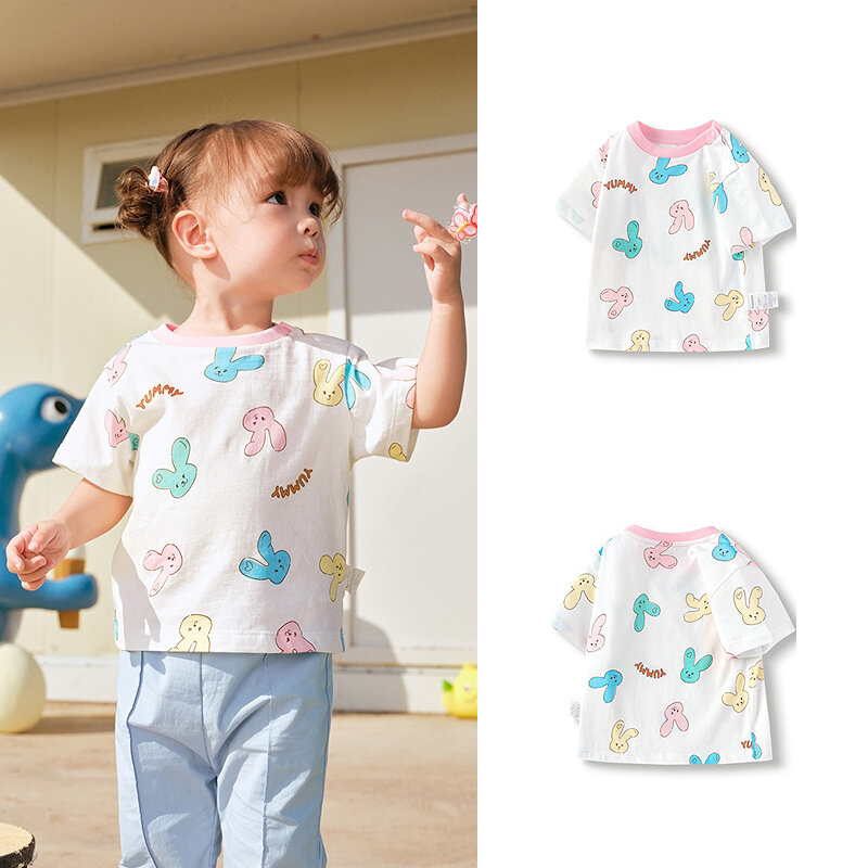バラバラ ベビーTシャツ 半袖 肌に優しいトップス 男の子 女の子 2025年新作 夏 快適 かわいい