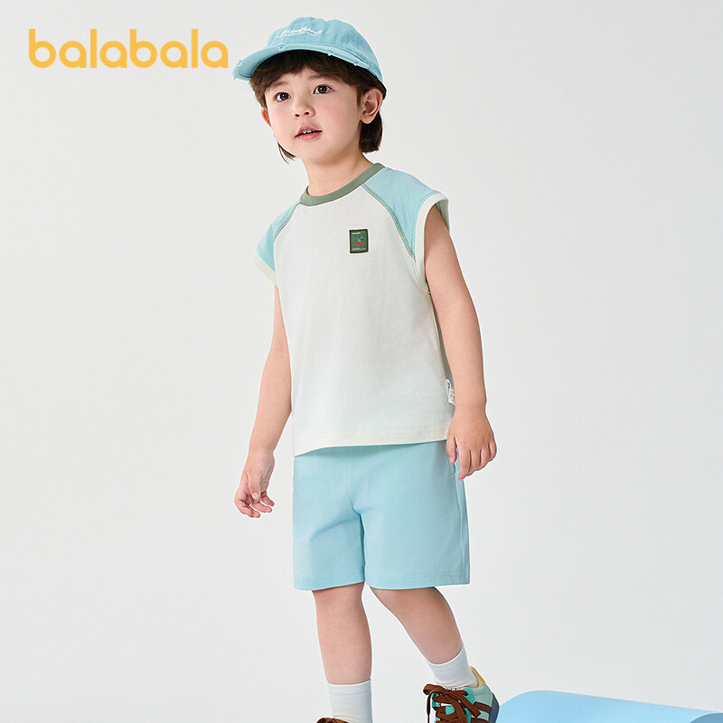 balabala Children Boy Short Sleeve Set Two-Piece Quick-Dry Baby Clothing 2025 New Summer Trendy · v12