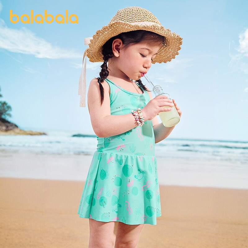 balabala Kids Swimsuit Quick-Drying Sunscreen Wetsuit For Girl 2025 New Summer Fashionable · v2
