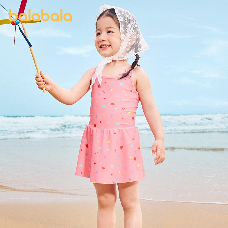 balabala Kids Swimsuit Quick-Drying Sunscreen Wetsuit For Girl 2025 New Summer Fashionable · v2