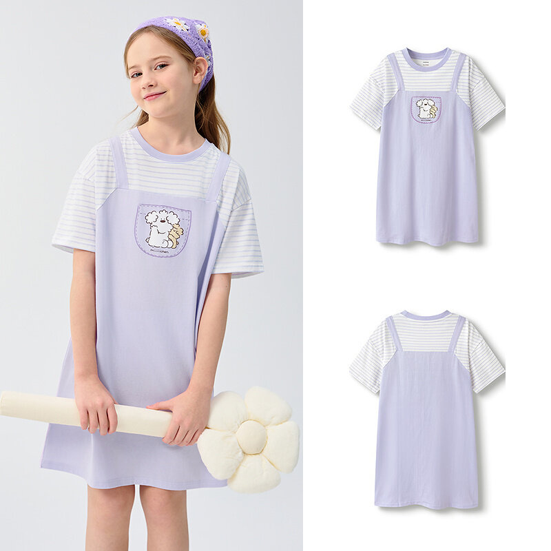 Balabala Miiiiichan Ip Girl nachtjapon, kinderkleding, zomerjurk met airconditioning, puur katoen