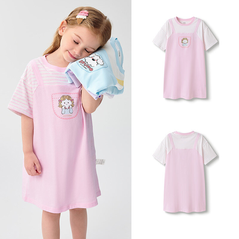 Balabala Miiiiichan Ip Girl nachtjapon, kinderkleding, zomerjurk met airconditioning, puur katoen