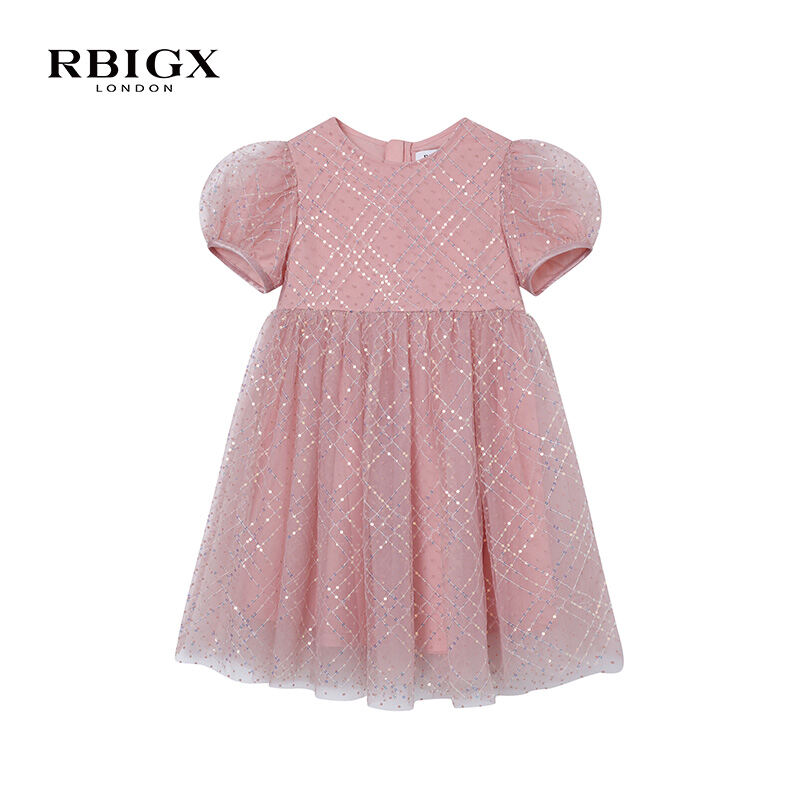 RBIGX Mädchenkleid im Prinzessin-Stil, schwarzer Netzrock mit Puffärmeln, Sommermode, Märchenprinzessinenkleid aus Nylonstoff