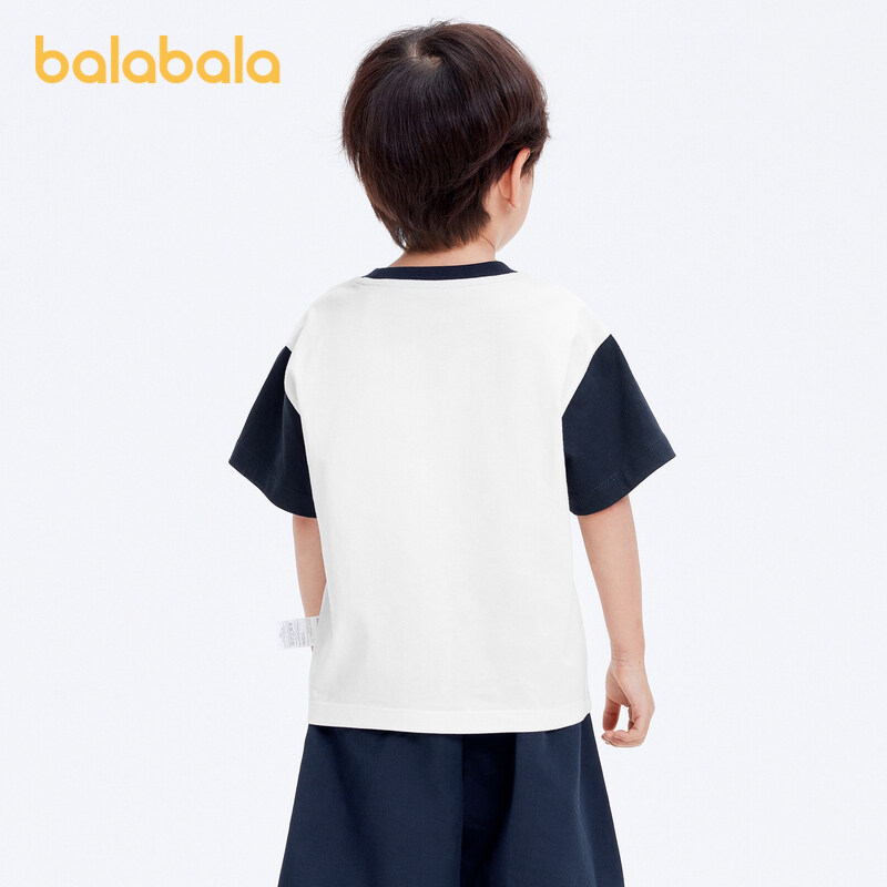 balabala Children Short Sleeve T-Shirt Cotton Inner Wear Boy Baby Summer Casual Top Trendy · v2