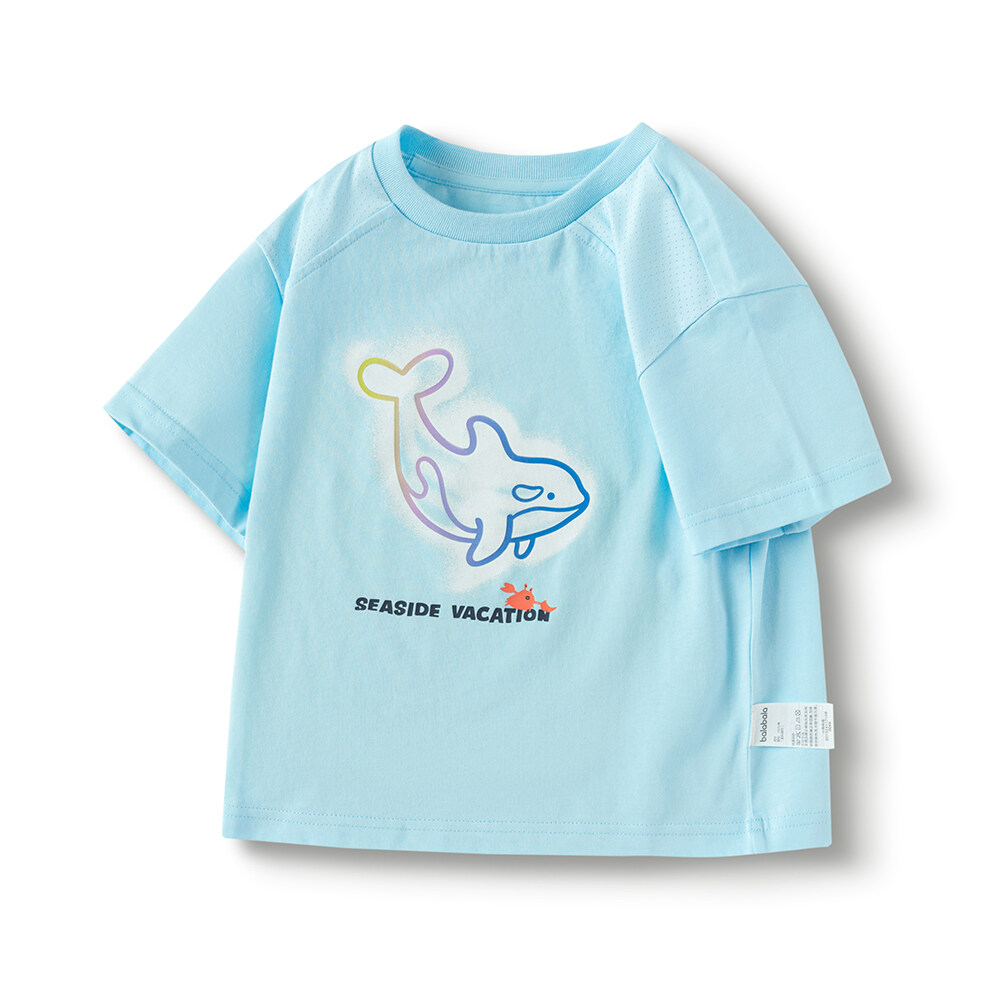 balabala Children Boy Short Sleeve T-Shirt New Style Printed Cotton Summer Wear · v2
