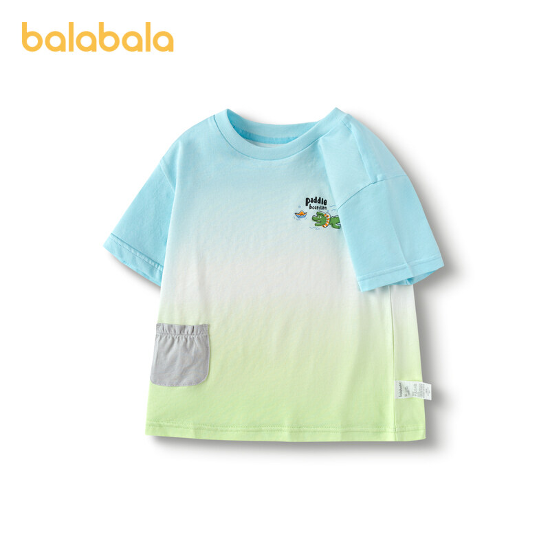 balabala Children Short Sleeve T-Shirt Boy Top Cartoon Dinosaur Print Summer Wear Little Children Trendy · v2