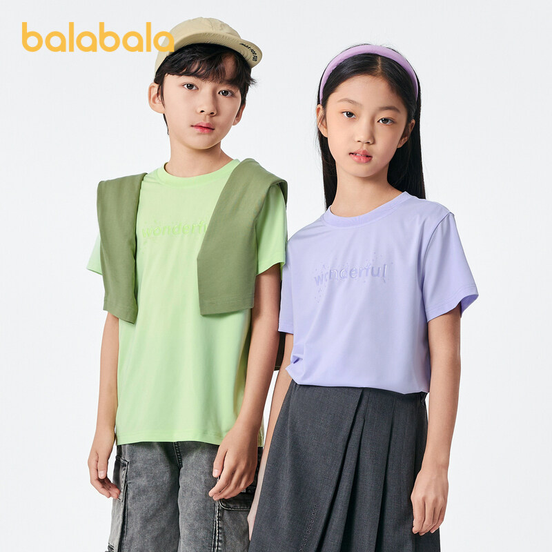 balabala เสื้อยืดแขนสั้นเด็ก ชุดชั้นในเด็กชาย ฤดูร้อน เด็กหญิง พิมพ์ลาย แฟชั่น สวมใส่สบาย หลากหลาย ทันสมัย