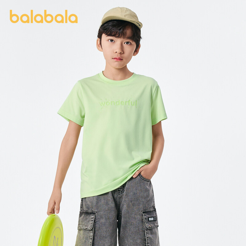 balabala Children Short Sleeve T-Shirt Boy Inner Wear Summer Girl Printed Fashion Comfortable Versatile Trendy · v5