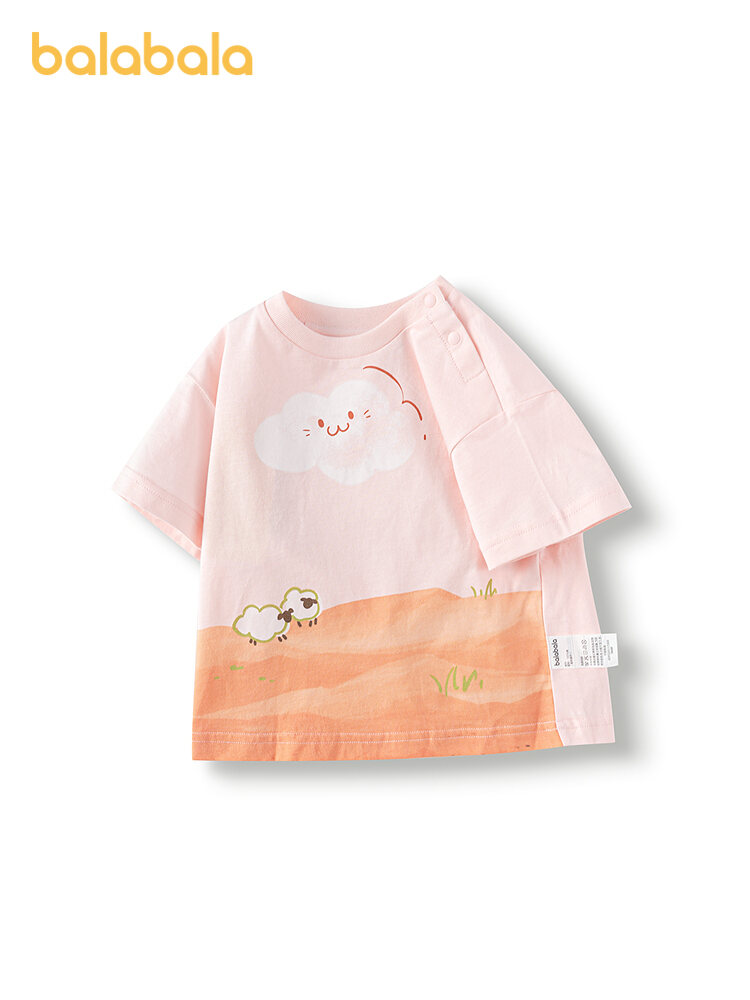 Balabala Anak Laki-laki Lengan Pendek T-Shirt Bayi Atasan Pakaian Anak Perempuan 2025 Baru Musim Panas Fashion Lucu Atasan Bayi