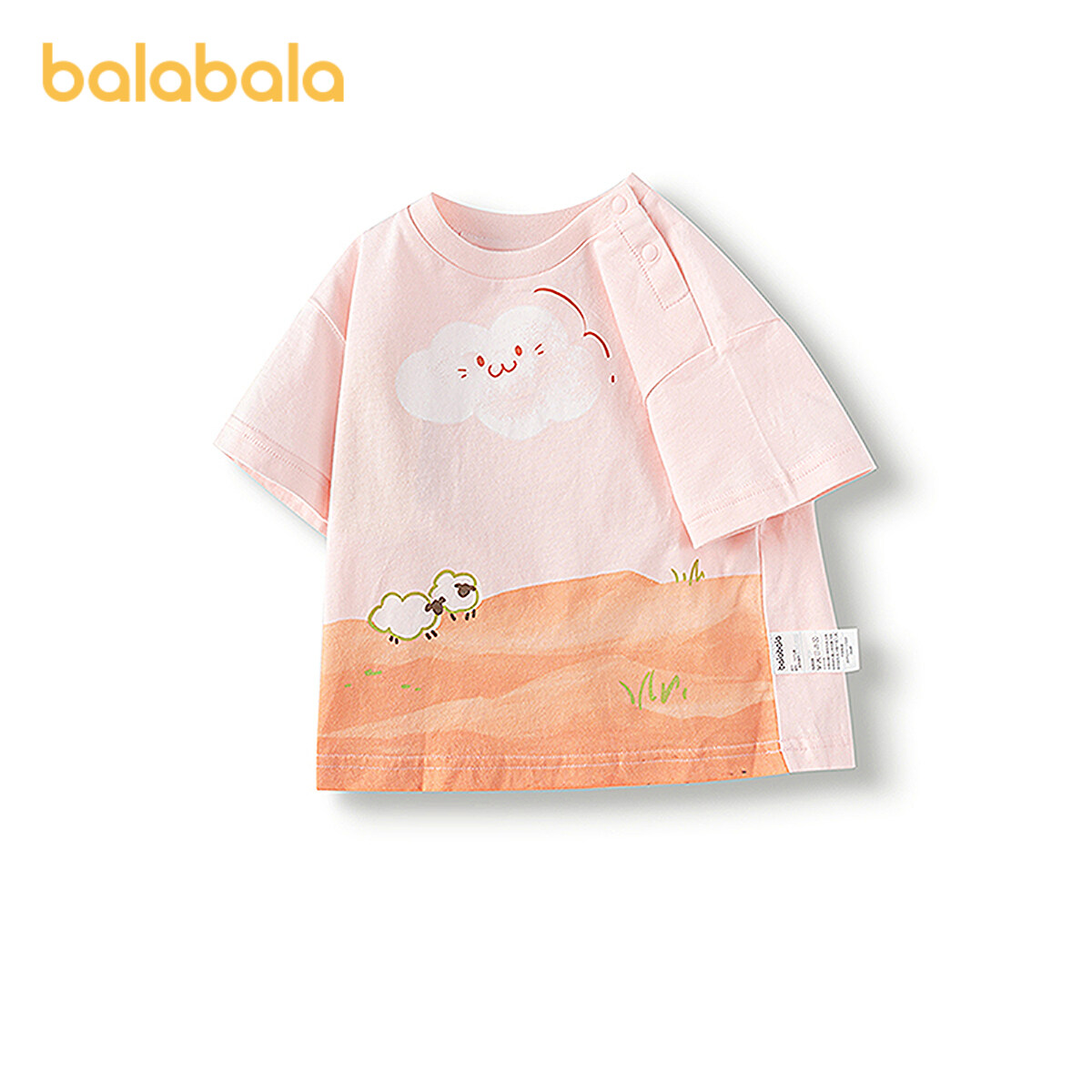 balabala Boy Short Sleeve T-Shirt Baby Top Girl Clothing 2025 New Summer Fashion Cute Infant Top