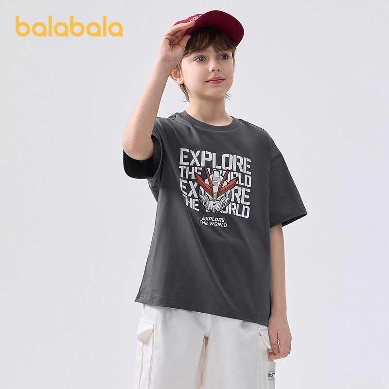 balabala Children Short Sleeve T-Shirt 2025 Summer New Quickdry Parentchild Inner Wear · v2