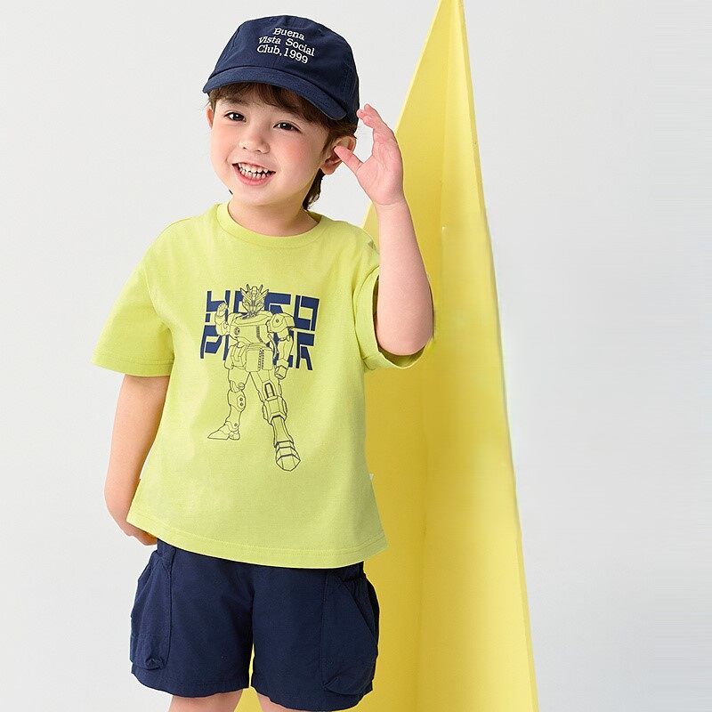 balabala Children Short Sleeve T-Shirt 2025 Summer New Quickdry Parentchild Inner Wear · v2