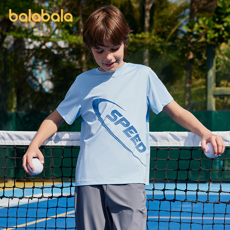 Balabala Anak-anak Lengan Pendek T-Shirt 2025 Baru Musim Panas Anak Laki-laki Atasan Lembut Olahraga Pakaian Dalam Cepat Kering