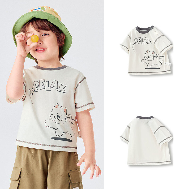 balabala Baby Inner Wear Infant T-Shirt Boy Short Sleeve Girl Top 2025 New Summer Loose Fashion · v3