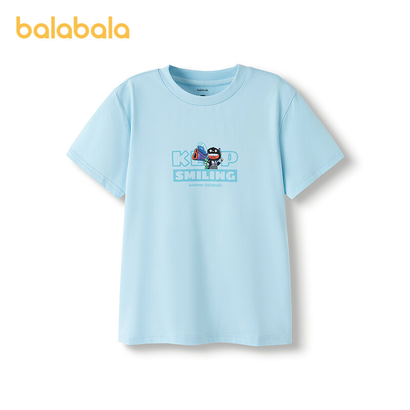 balabala Boy Short Sleeve T-Shirt New Summer Cotton Inner Wear Casual Children Quickdry Top Trendy · v2