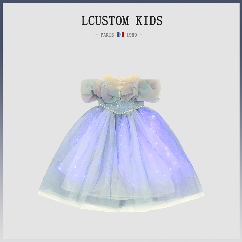 Elsa Princess Dress Aschenputtel für Kinder, leuchtender Rock, Sommer, Neuankömmling, hochwertige Kinderbekleidung, Märchenkleid