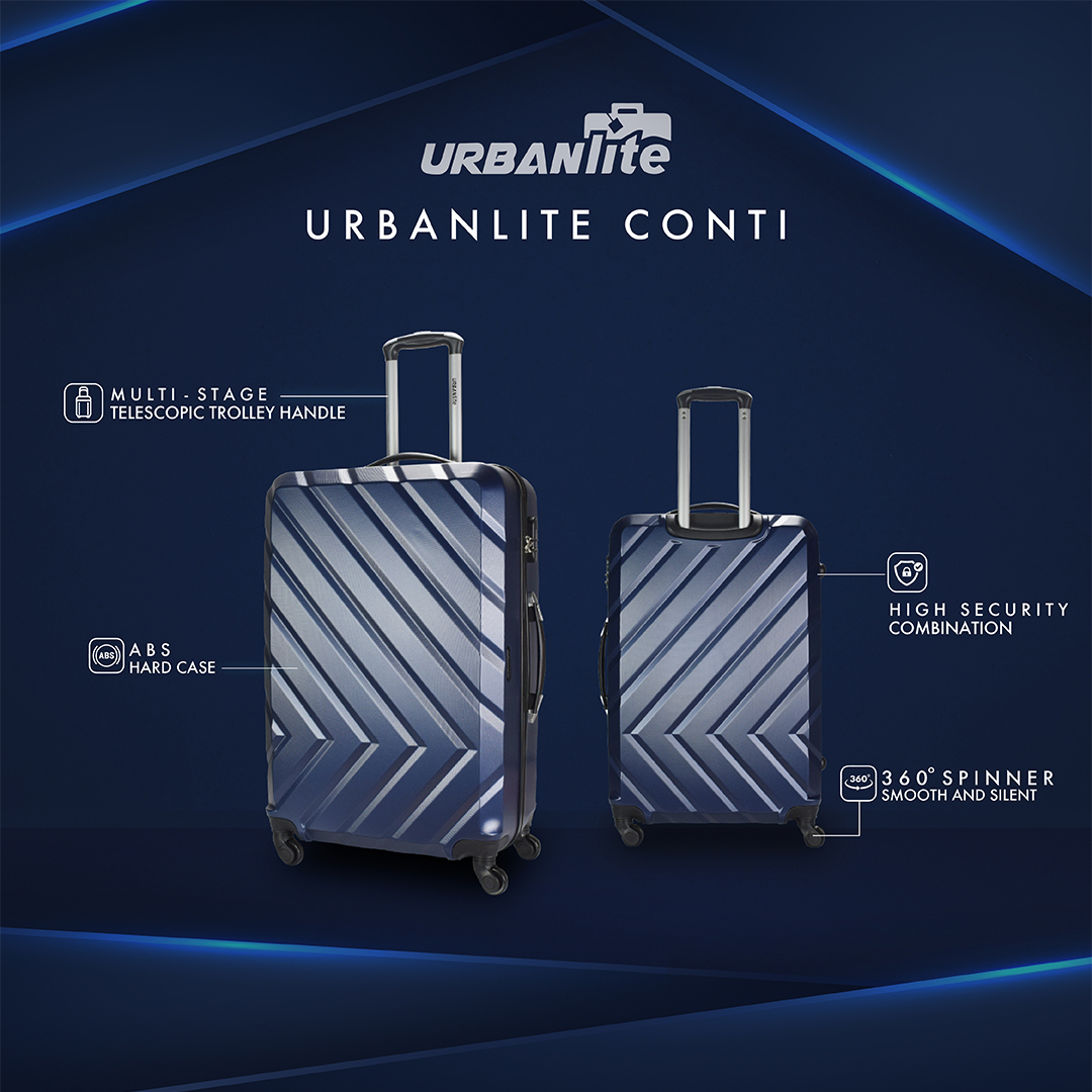 [SG Ready Stock] Bộ vali 3 trong 1 URBANlite CONTI ABS cứng có bánh xe xoay 360° ULH8919 Giao hàng trong 3 ngày làm việc bởi Universal Traveller
