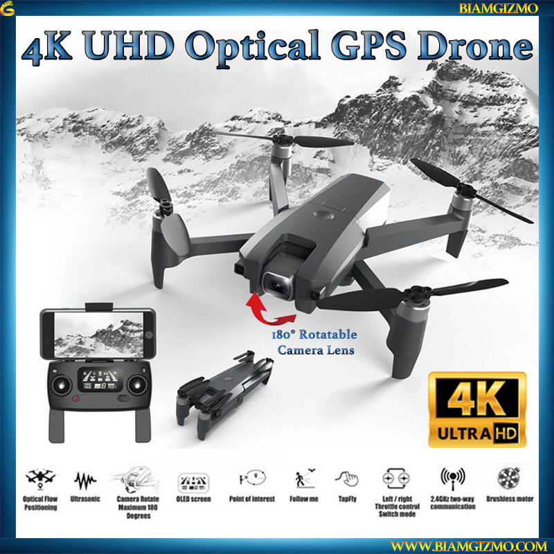 4K UHD GPS Optical Flow Follow Me Brushless Foldable Quadcopter Drone **Perfect Indoor or Outdoor Drone** · v12