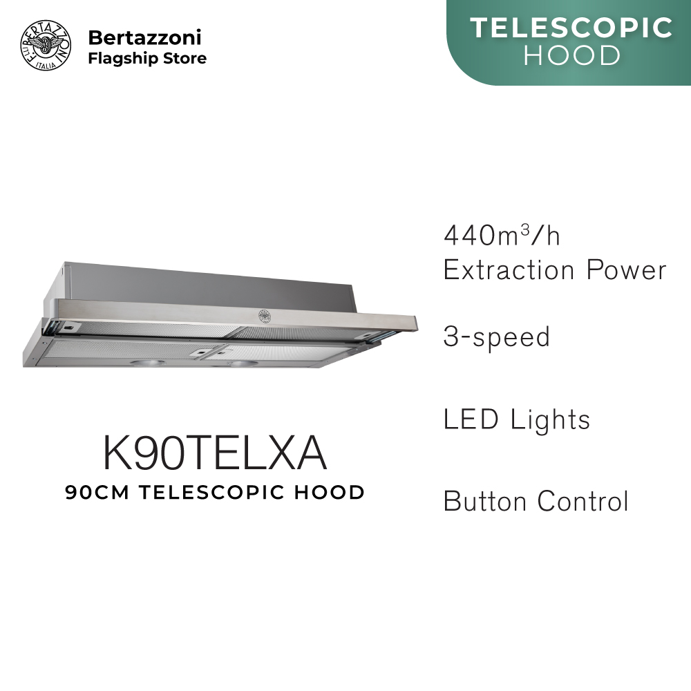 Bertazzoni K90TELXA Teleskophaube, 90 cm