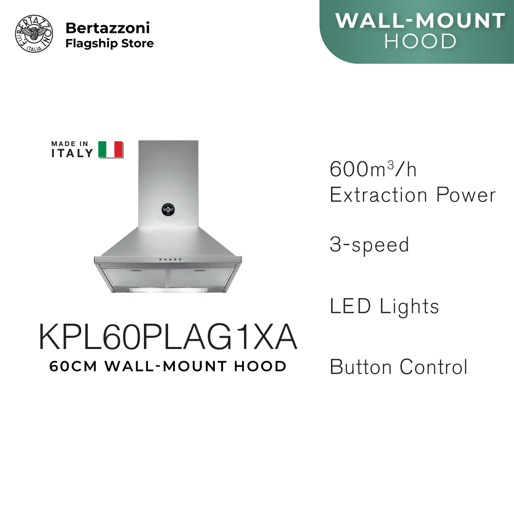 Bertazzoni KPL60PLAG1XA/KPL60PLAG1XRA 60cm Wall-mount Hood · v3