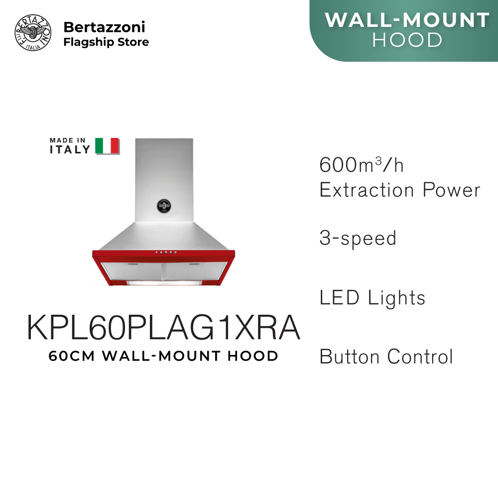 Bertazzoni KPL60PLAG1XA/KPL60PLAG1XRA 60cm Wall-mount Hood · v3