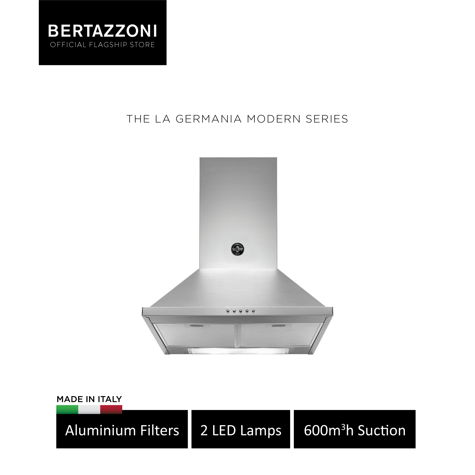 Bertazzoni KPL60PLAG1XA/KPL60PLAG1XRA 60cm Wall-mount Hood · v3