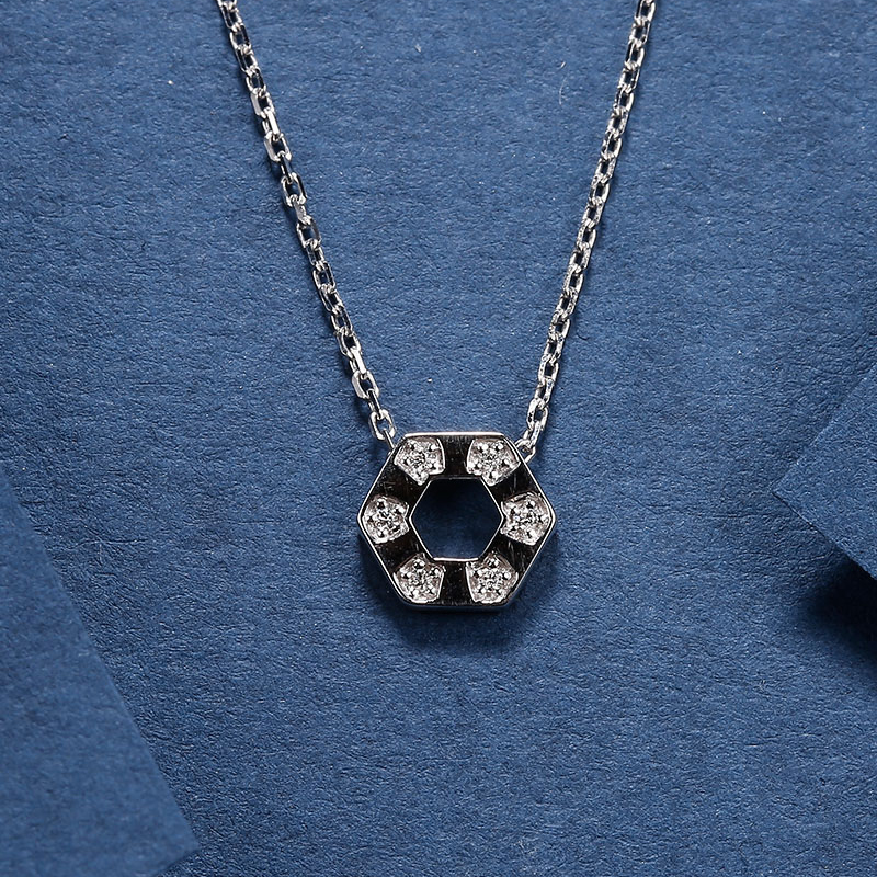 Rio Diamonds Athenia Prong Diamond Necklace 18K White Gold