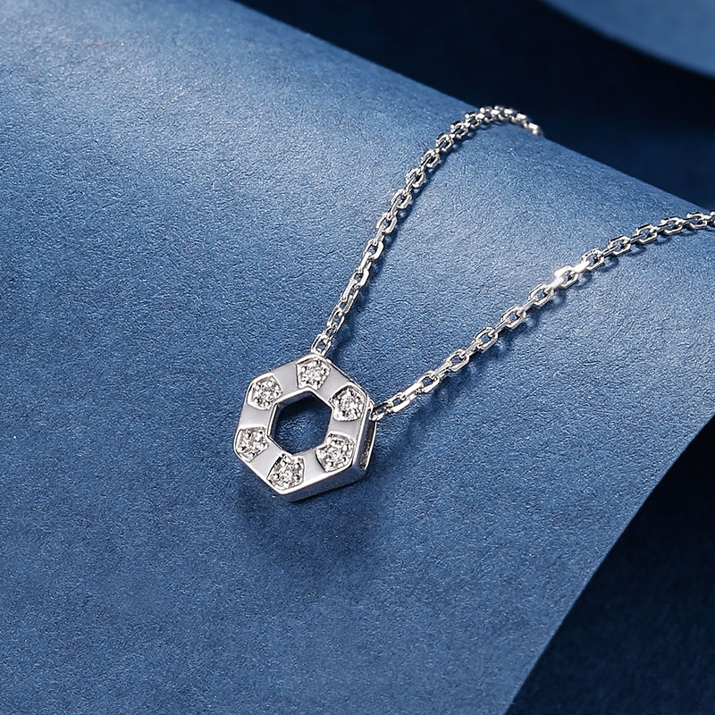 Rio Diamonds Athenia Prong Diamond Necklace 18K White Gold