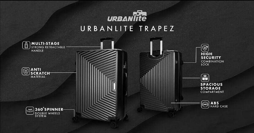 [SG Ready Stock] Bagaglio Spinner UrbanLite Trapez da 20 pollici + 24 pollici 360° a 8 ruote - ULH9913 3 giorni lavorativi per la consegna da parte di Universal Traveller