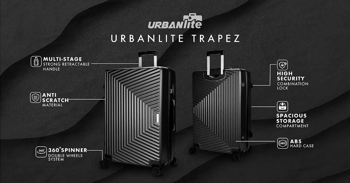 [SG Ready Stock] Bagaglio Spinner UrbanLite Trapez da 20 pollici + 24 pollici 360° a 8 ruote - ULH9913 3 giorni lavorativi per la consegna da parte di Universal Traveller