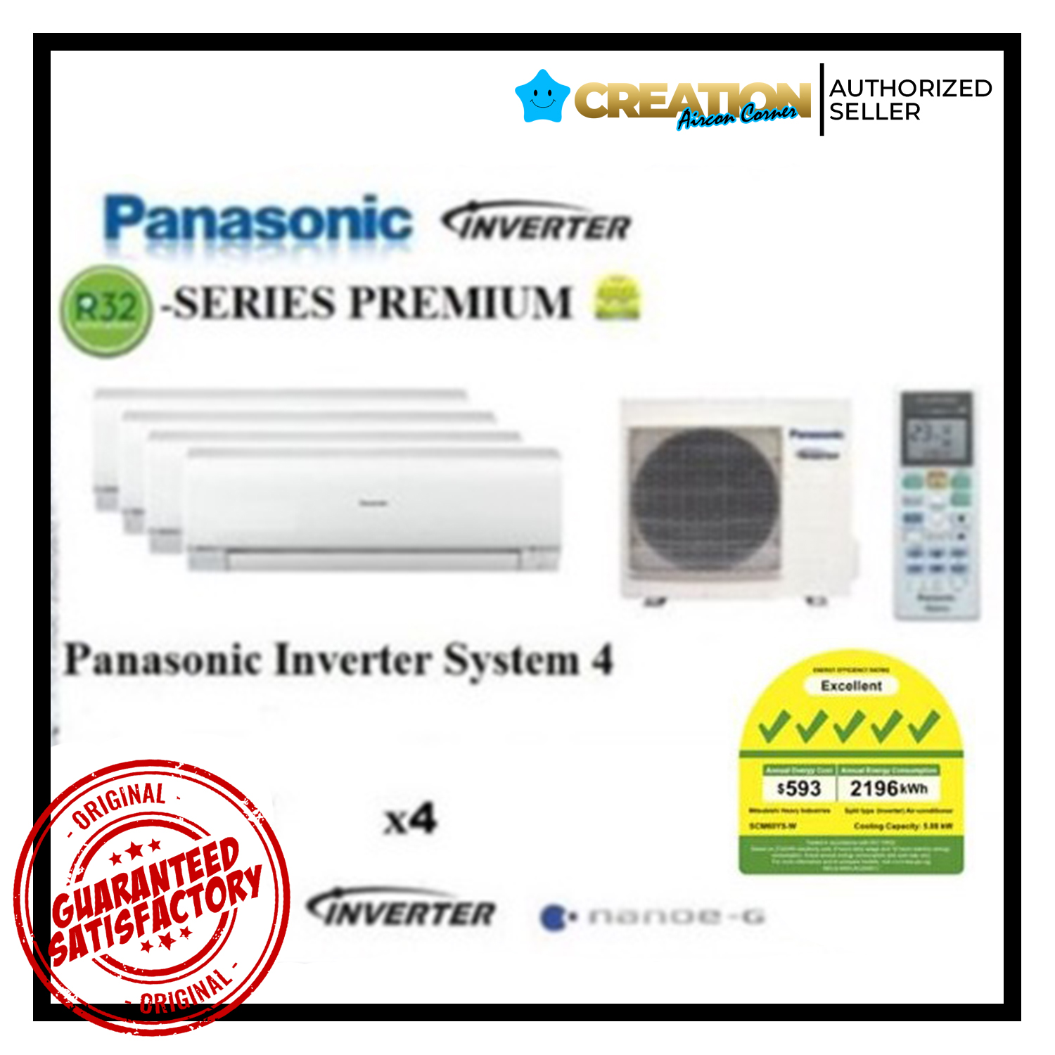 PANASONIC System 4 (X-PREMIUM) R32-5 ติ๊กเครื่องปรับอากาศติดผนังระบบอินเวอร์เตอร์ (ขายส่ง)