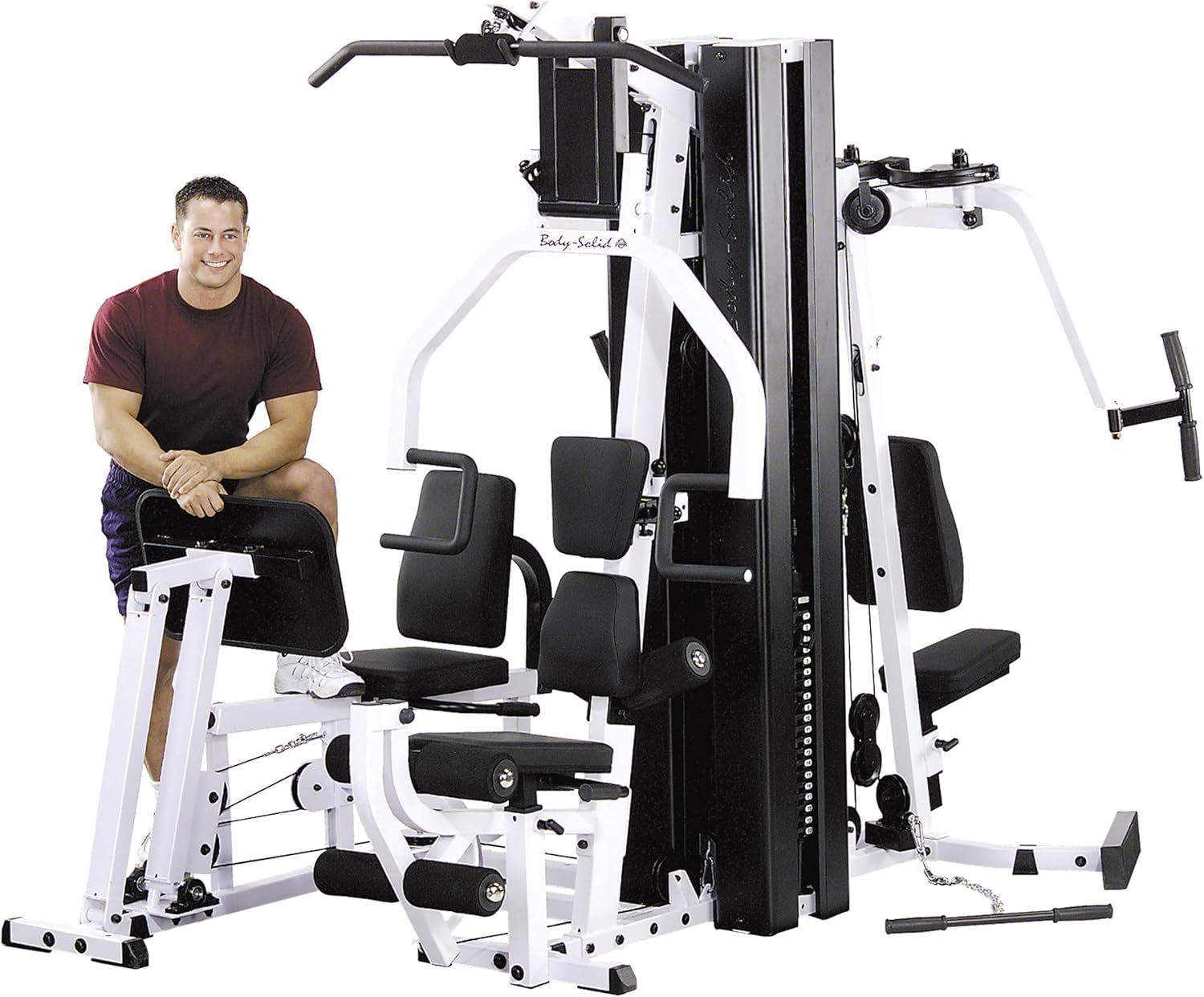 Body-Solid (EXM3000LPS) Multi-Stationowa maszyna do układania ciężarów 210 funtów do domowej siłowni komercyjnej, kompletny trening siły ciała Stacja ćwiczeń funkcjonalnych do podnoszenia ciężarów i kulturystyki