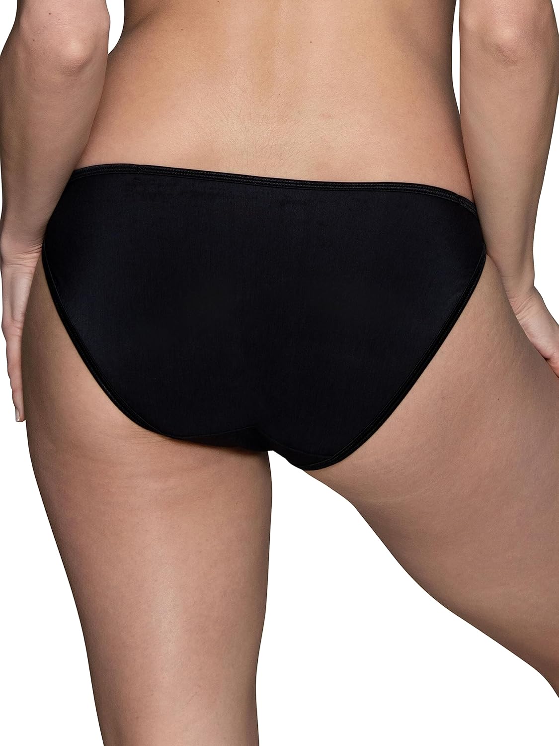 Vanity Fair Womens Illumination String Bikini Panties, Silky Stretch  Satin Trim, Midnight Black, 6 · v2