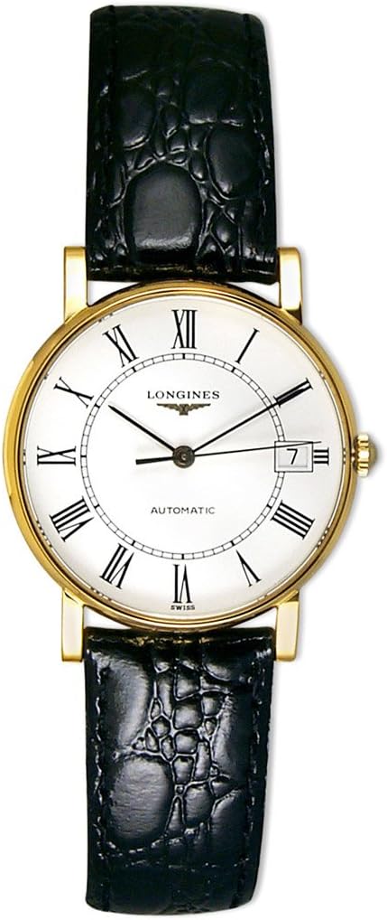 Longines Presence Automatic Herren-Armbanduhr aus 18 Karat Gold, Kalender, weißes Zifferblatt, L4.744.6.11.2