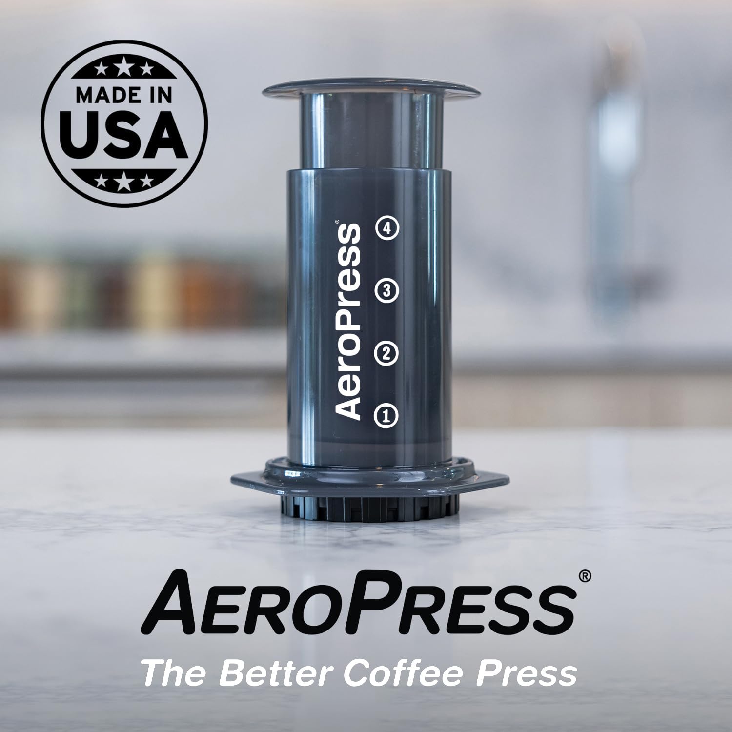 Macchina da caffè originale AeroPress — Metodo di infusione 3 in 1 che combina French Press, Pourover, Espresso - Caffè corposo e liscio senza grana, amaro - Piccola caffettiera portatile per viaggi in campeggio