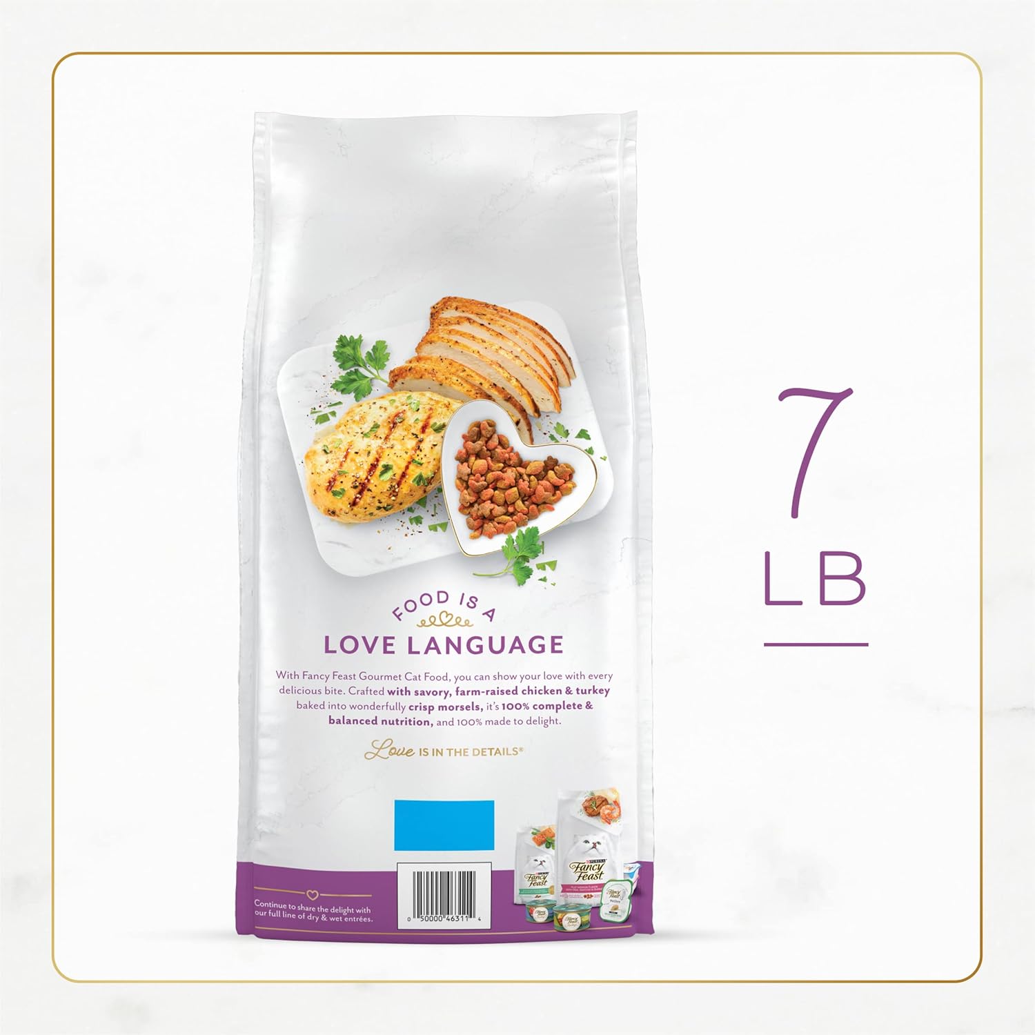 Nourriture sèche pour chats Purina Fancy Feast avec poulet salé et dinde, sac de 7 livres
