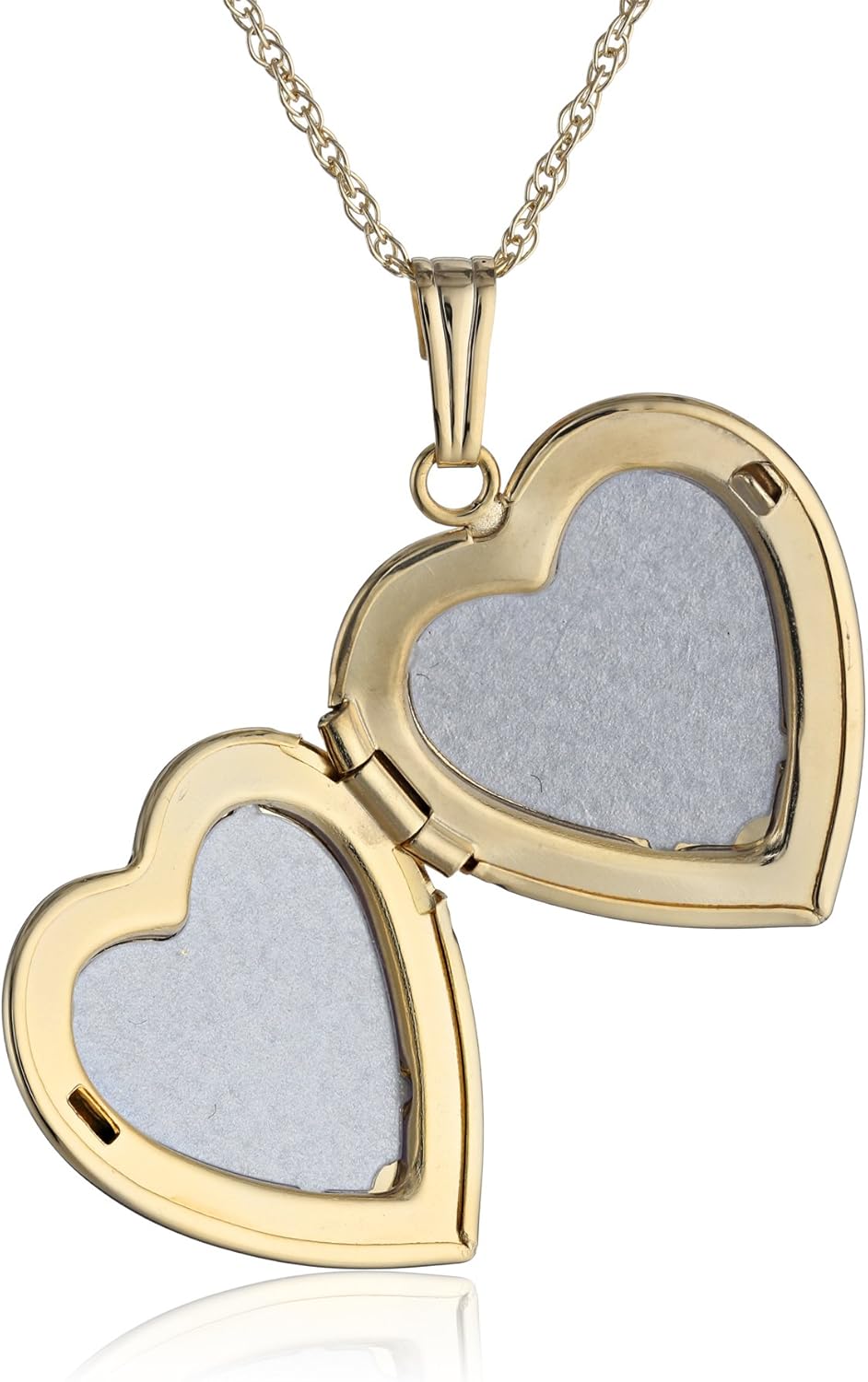 Amazon Essentials Halskette mit Medaillon in Herzform aus 14-karätigem Gelbgold mit Diamant-Akzent (zuvor Amazon-Kollektion)