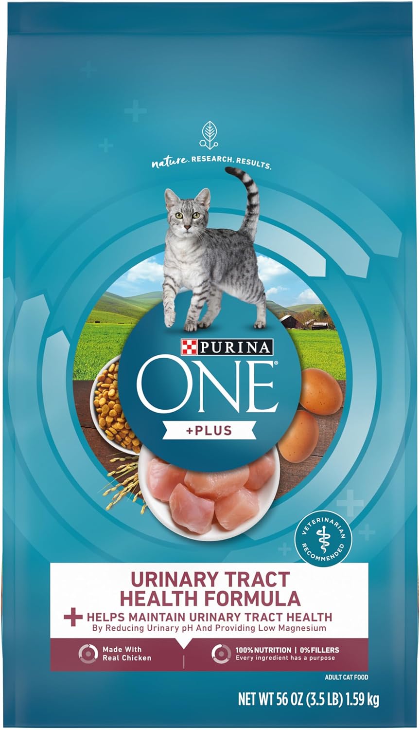 Nourriture sèche à haute teneur en protéines Purina ONE pour chats et lait maternisé pour la santé des voies urinaires, sac de 3,5 livres