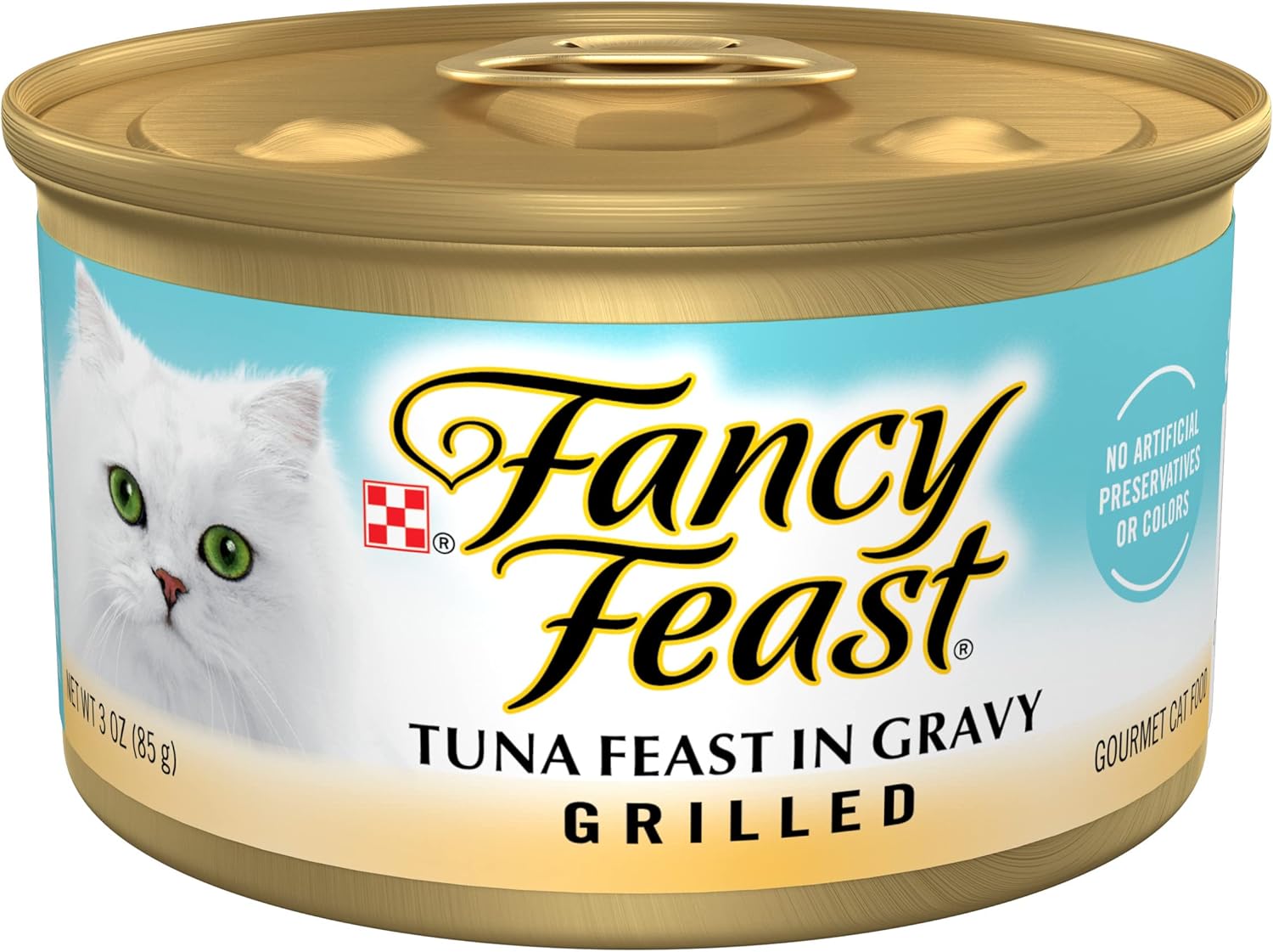 Comida húmeda a la parrilla Purina Fancy Feast para gatos, banquete de atún en salsa de comida húmeda para gatos, paquete de 24, latas de 3 onzas