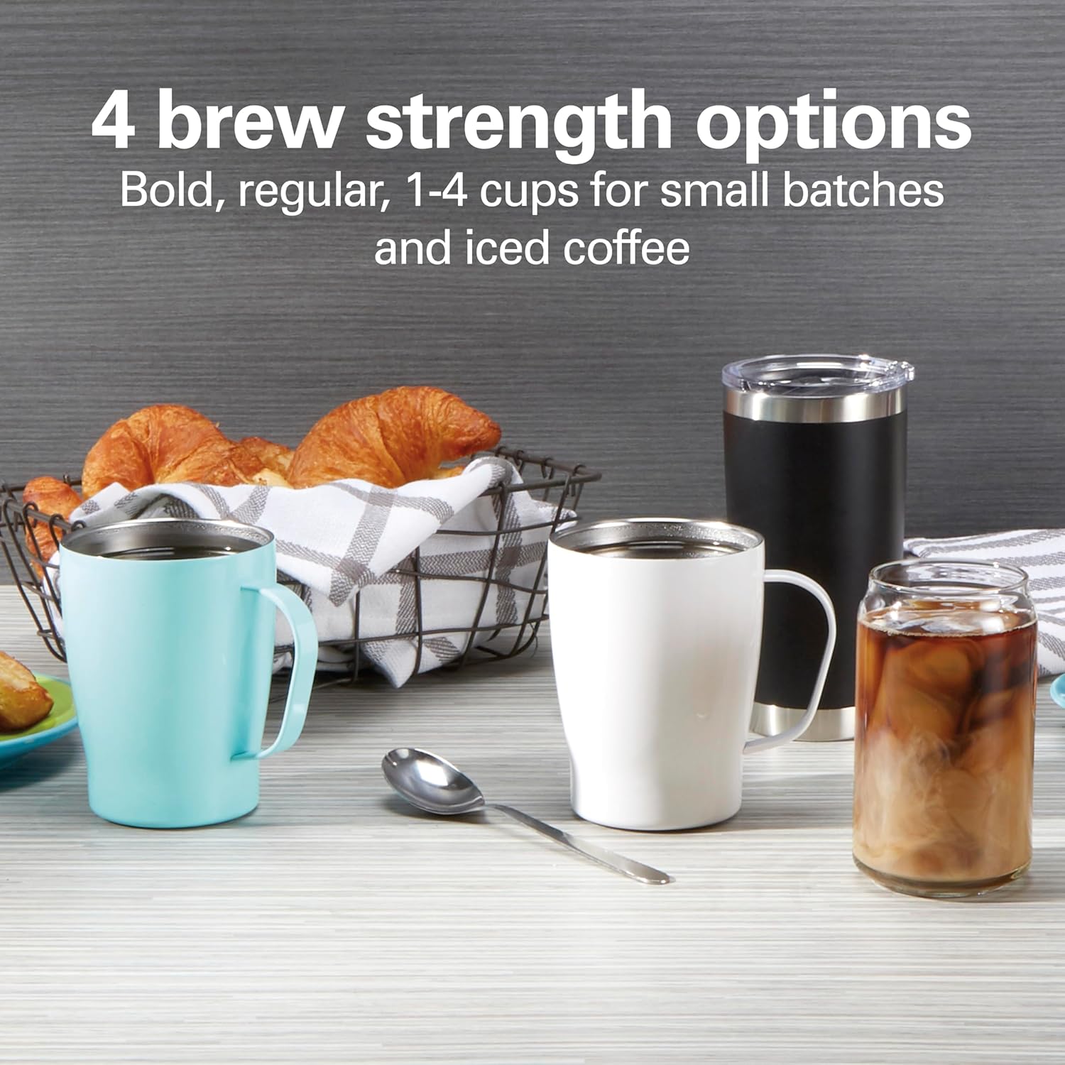 Hamilton Beach One Press Programmable Dispensing Drip Coffee Maker with 12 Cup Internal Brew Pot, Water Reservoir, Black with Chrome (48464) · v2