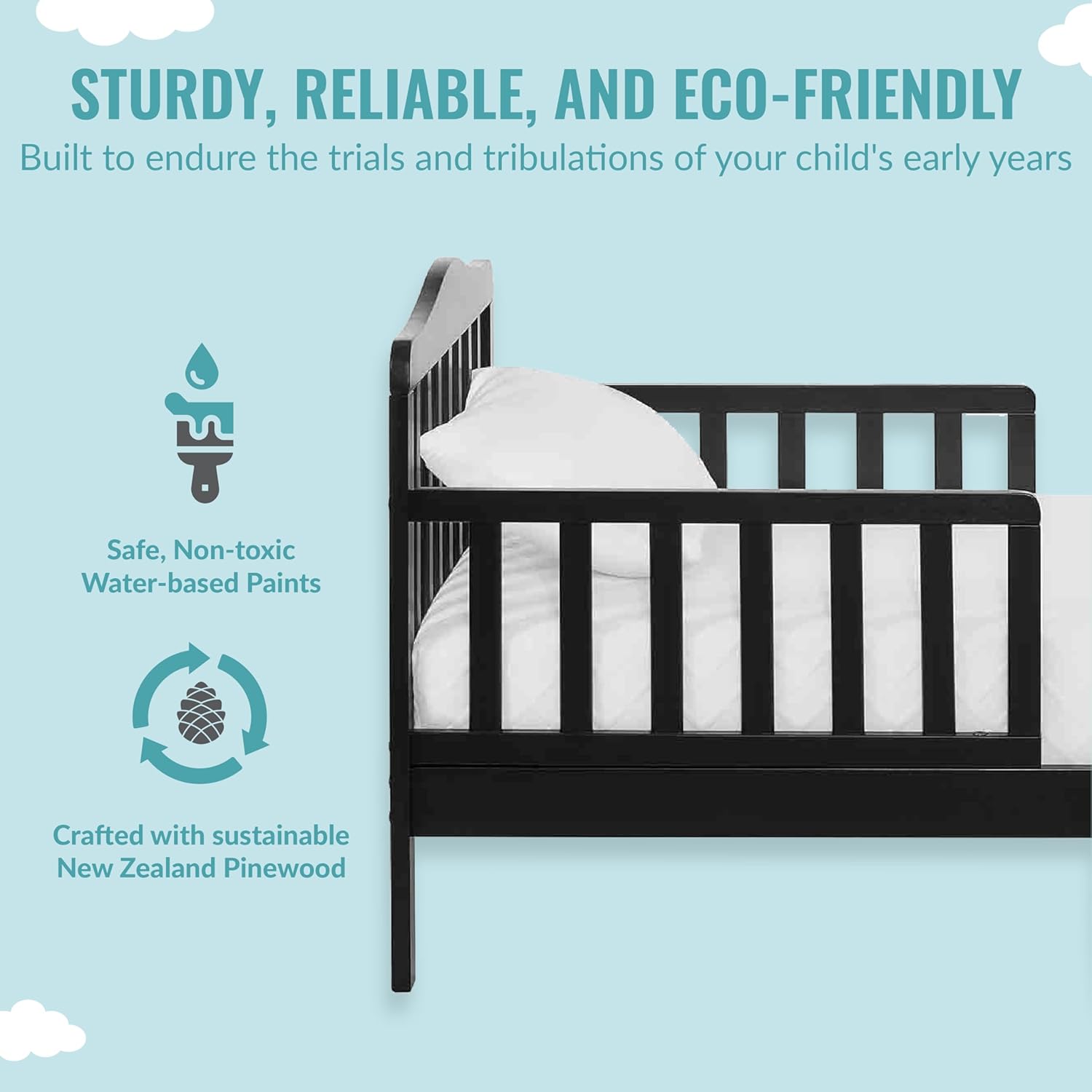 Classic Design Toddler Bed in Black, Greenguard Gold Certified · v3