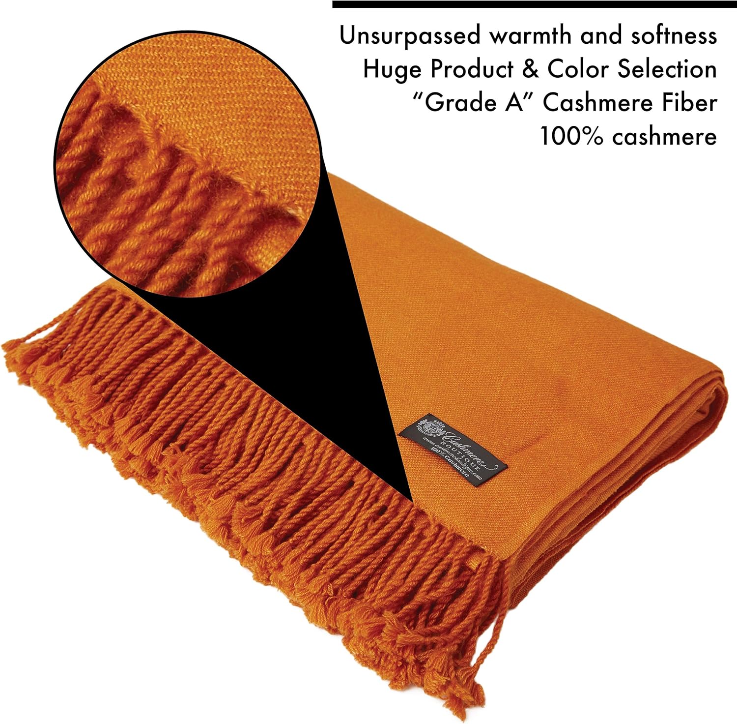Cashmere Boutique 100% Pure Cashmere Throw Blanket - Lightweight, Breathable Cozy Luxury, Soft and Warm - 60 x 80 Inches · v2
