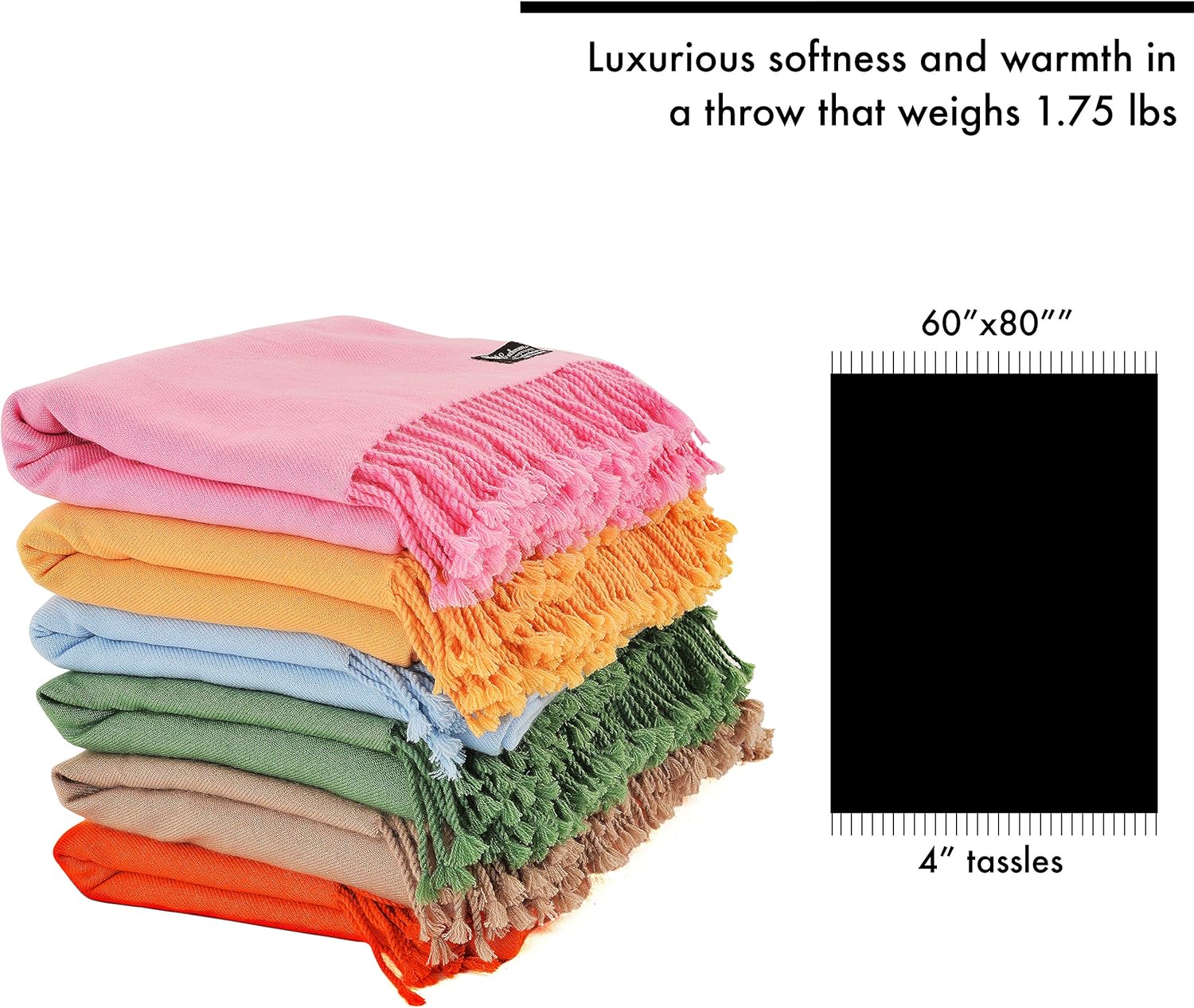 Cashmere Boutique 100% Pure Cashmere Throw Blanket - Lightweight, Breathable Cozy Luxury, Soft and Warm - 60 x 80 Inches · v2