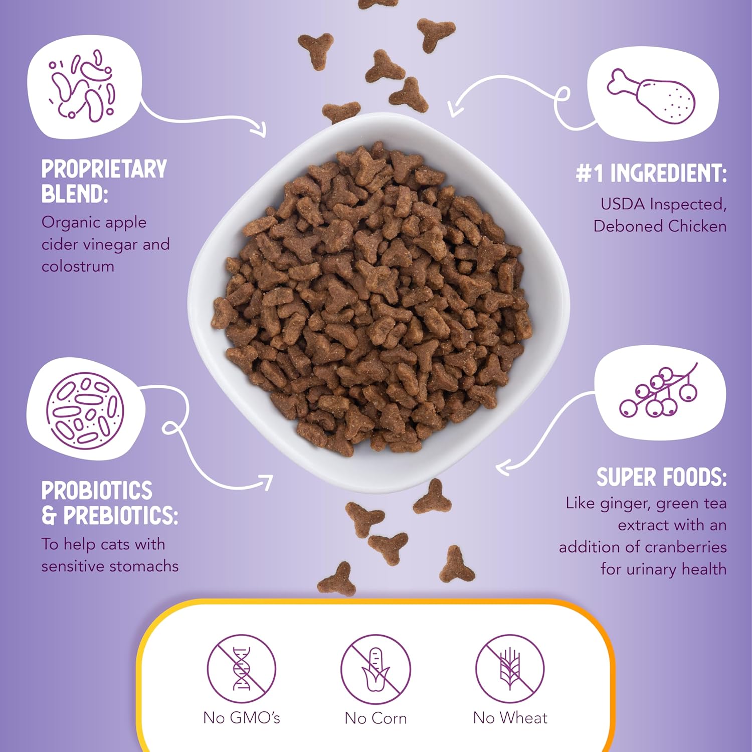 Cibo secco per gatti Health Extension, (15 libbre/6,8 kg) - Ricetta di riso integrale al pollo con aggiunta di vitamine, minerali e probiotici, adatto a tutti i gatti e gattini