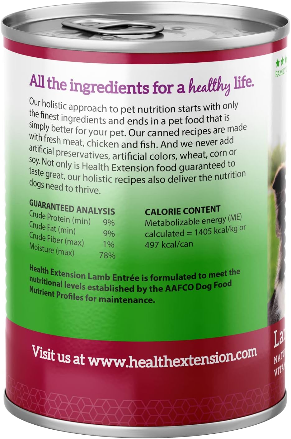 Health Extension Lamb Entrée Wet Dog Food, 12.5 oz - High-Protein Recipe, Hydration Support, Ideal for Sensitive Stomachs (Case of 12 Cans) · v2