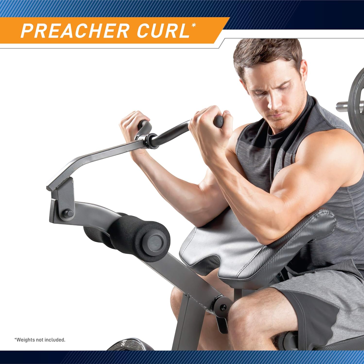 Marcy Olympic Weight Bench with Preacher Curl Pad and Leg Developer for Full-Body Workout · v7