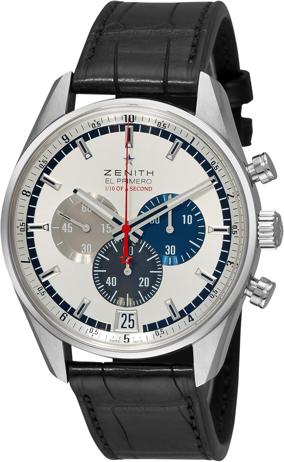 Zenith Mens 03.2041.4052/69.c496 El Primero Striking 10th Chronograph Silver Chronograph Dial Watch · v7